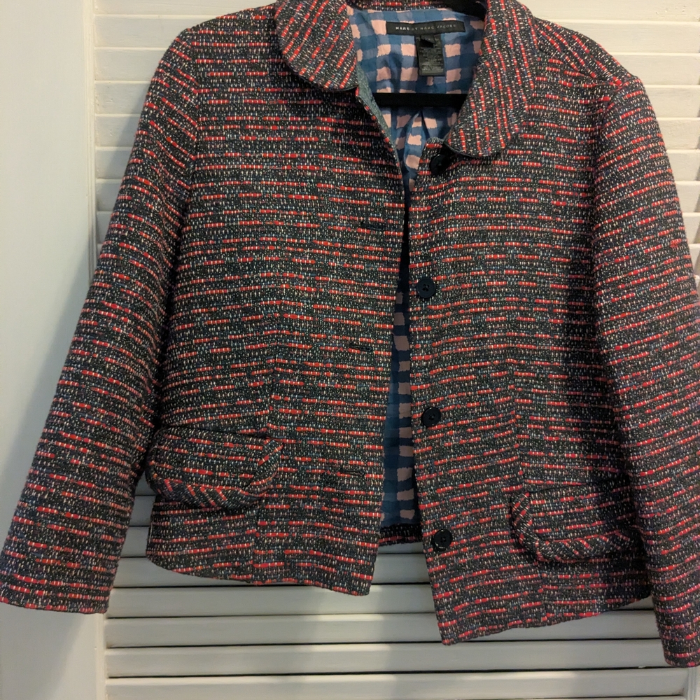 Marc By Marc Jacobs Blue and Pink Patterned Jacket